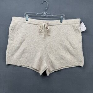 Auden Bouclé Knit Shorts Womens 2X Oat Cream Lounge Sleepwear Lounge